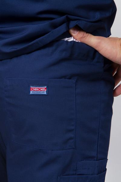 Navy Unisex Drawstring Scrub Pants