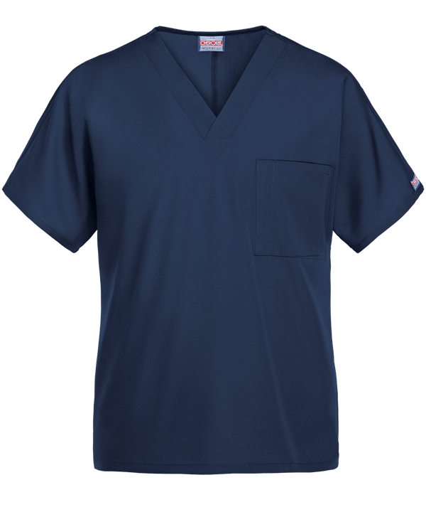 Navy Unisex One-Pocket Scrub Top